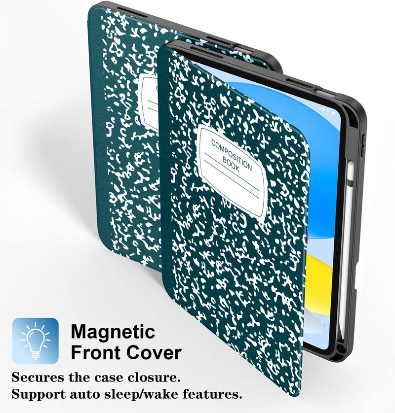 Supveco Case for ipad 10th Generation 10.9 Inch 2022 with Pencil Holder-[Multi Viewing Angles+Auto Wake/Sleep], Premium Folio Stand Case with Soft TPU Back Cover for iPad 10th Gen 2022-Teal - Image 4